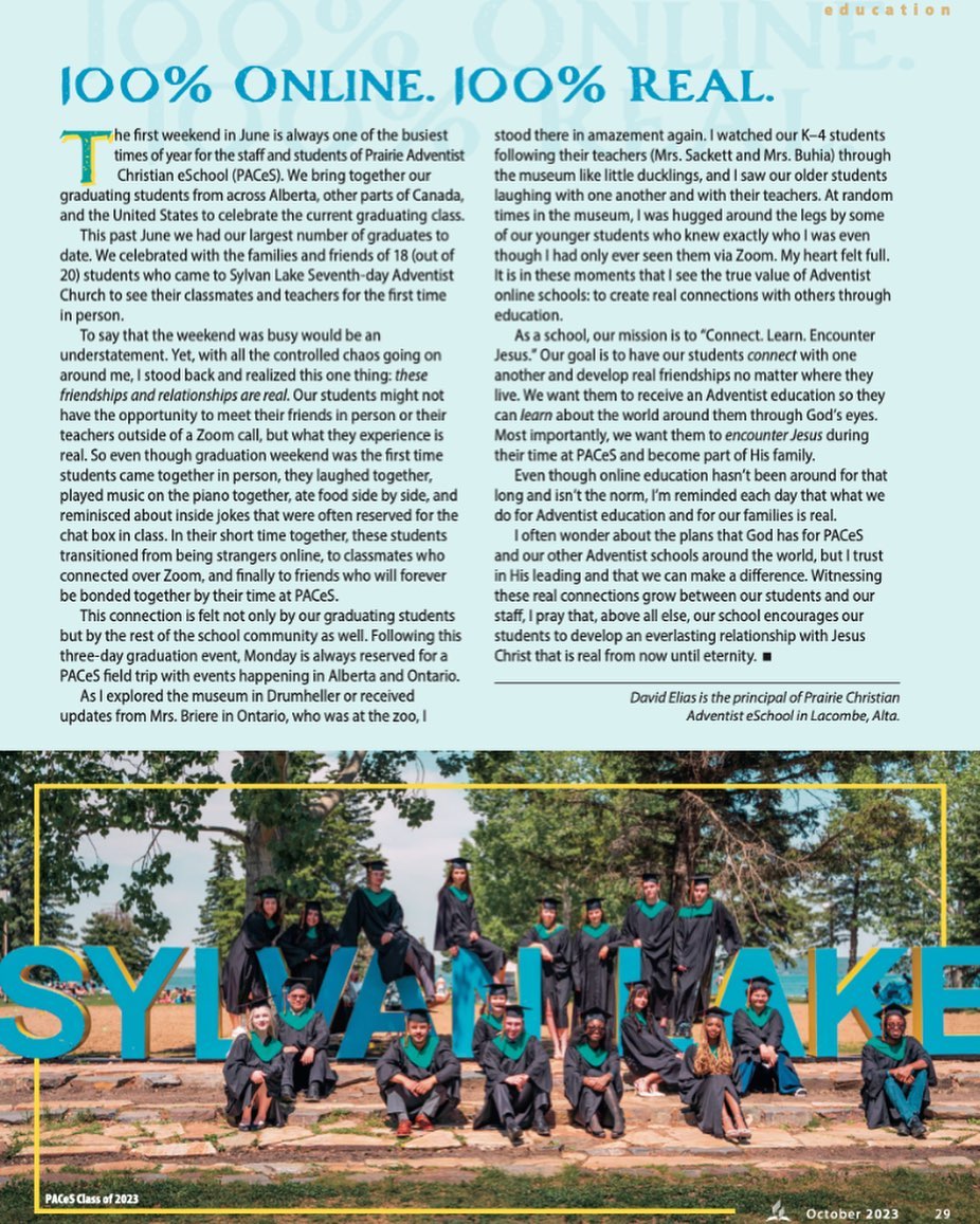 Check out the article about PACeS in the October issue of the Canadian Adventist Messenger! 100% Online. 100% Real. http://issues.adventistmessenger.ca/books/mhyz/