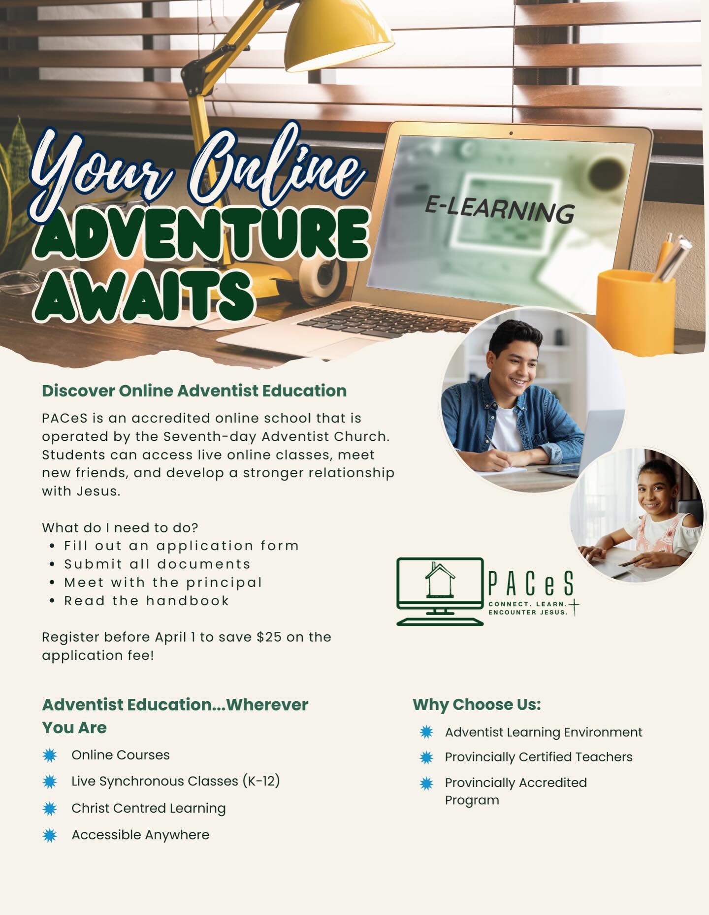 Check out register for Adventist Online Learning and Alberta Home Education through PACeS!