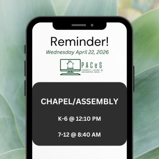 Reminder we have chapel tomorrow! See you then!