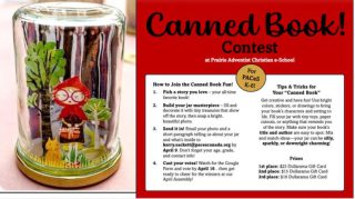 Check out the entries for our Canned Book Contest organized by Mrs. Kerry for our K-6. Voting forms go out today!